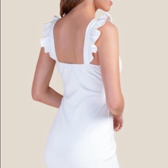 White Ruffle Strap Dress - Picture 2 of 4